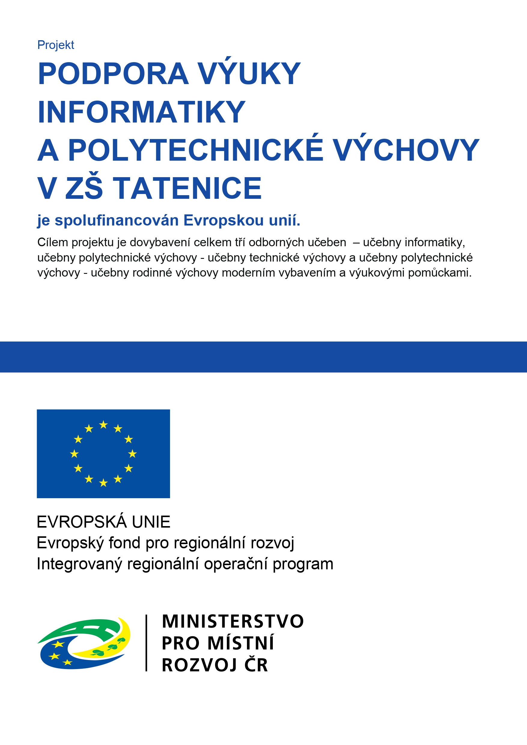 Plakát Podpora výuky ICT